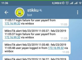 Monitoring Log Mikrotik Dikirim Ke Bot Telegram bot telegram mikrotik login