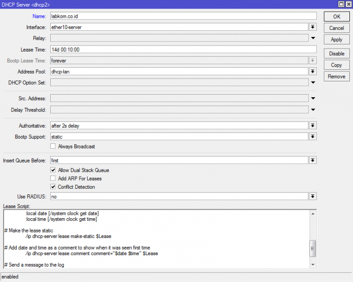 Merubah DHCP Lease Menjadi Static (Make Static Otomatis) dengan Script