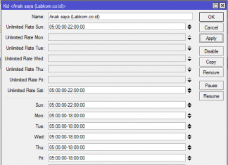 Membatasi Koneksi Internet Terjadwal dengan Menggunakan Mikrotik Kid Kontrol