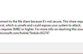 Tidak dapat mengakses sharing folder di Windows 2003 ke Windows 10