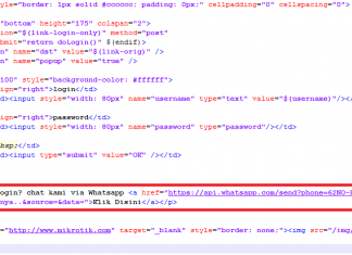 Mengirimkan Pesan Error ke Whatsapp Ketika Login Hotspot login page mikrotik script