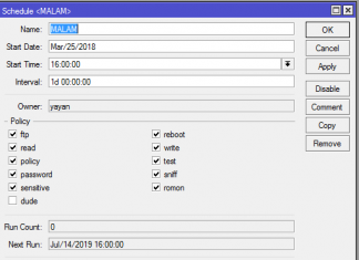 Limit User Hotspot Untuk Siang dan Malam script mikrotik scheduler