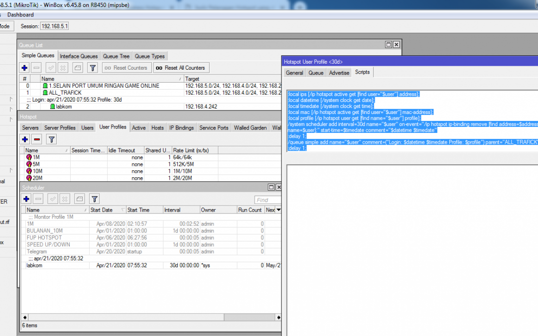 Script Profile Hotspot Bulanan dengan Sistem Bypassed